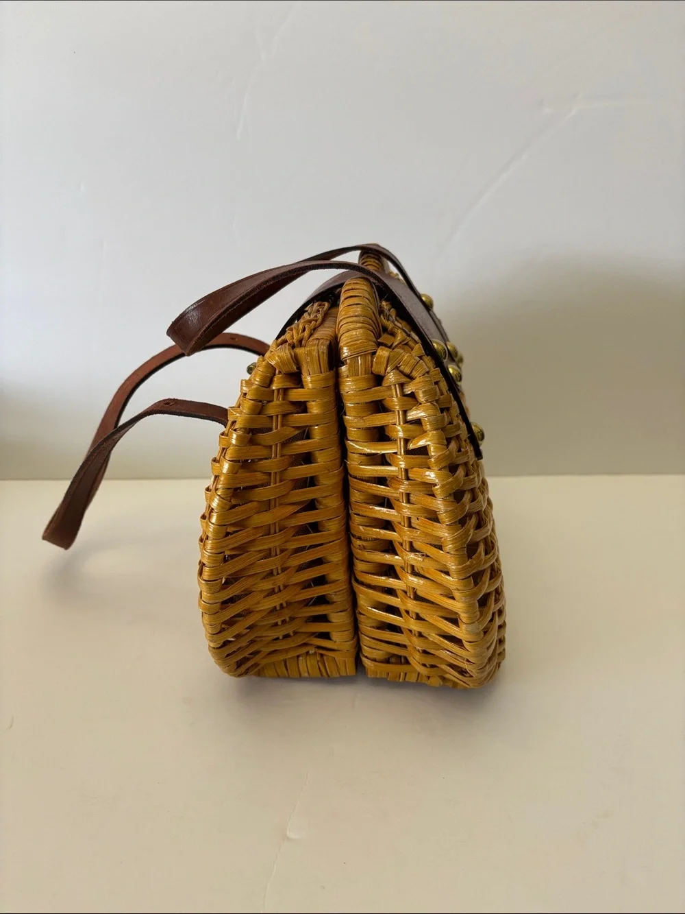 Vintage handwoven rattan